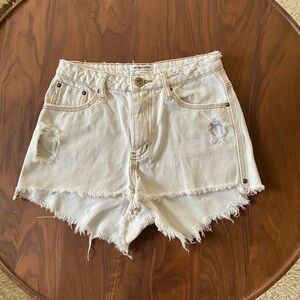One Teaspoon - White High Waist Bonita Denim Shorts (women’s size 27)
